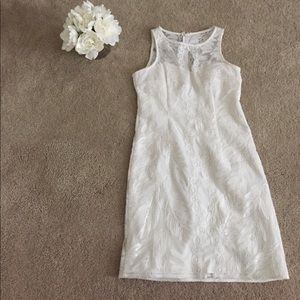 White lace sequin dress